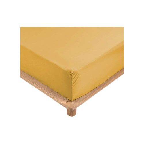 Drap Housse Percale - Bonnet 30 Cm - Plusieurs Tailles - Plusieurs Coloris - 90x190cm - Jaune |Homeflair