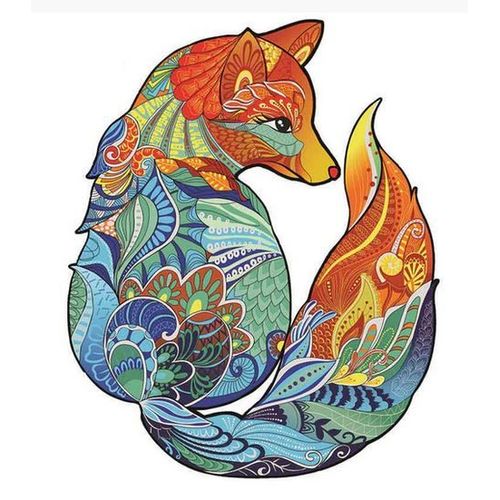 Puzzle Bois Renard, Format Approx. 25 X 25 Cm