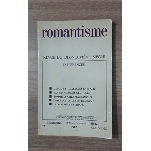 Romantisme Revue Du Dix-Neuvième Siècle Différences
