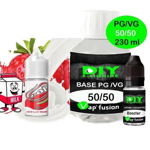 Pack e-liquide DIY facile 230ml - base, arôme, booster 3mg - Pop