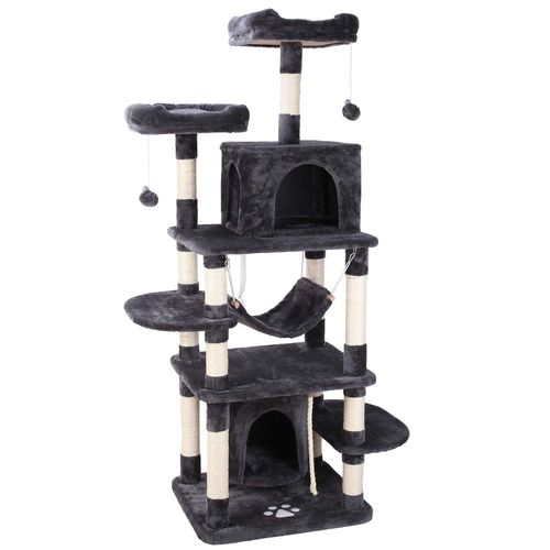 Arbre À Chat En Sisal Stable 170 Cm Arbre À Grimper Gris