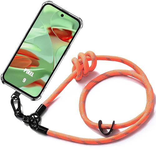 Coque Cordon Pour Google Pixel 9, Antichoc Protection Renforcé Avec Cordon Robuste Orange - E.F.Connection