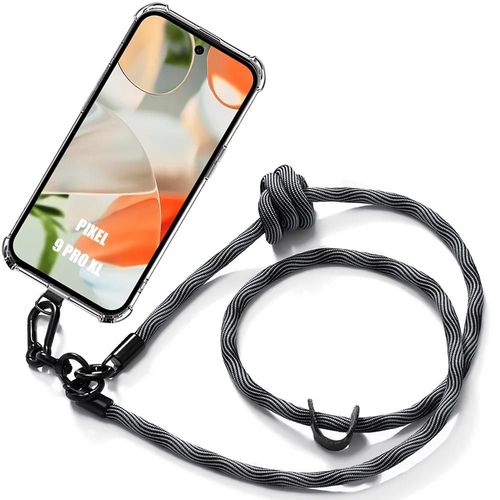Coque Bandoulière Pour Google Pixel 9 Pro Xl - Protection Souple Avec Bandoulière Robuste Gris - E.F.Connection