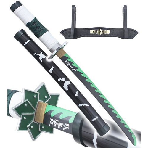 Demon Slayer Mini Katana Sanemi Shinazugawa Epee En Bois Kimetsu No Yaiba Sabre - 45cm
