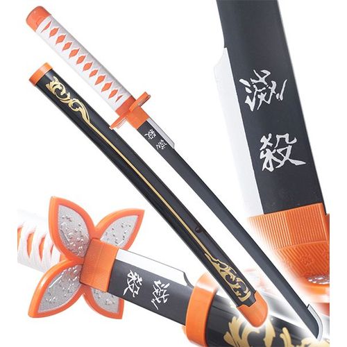 Demon Slayer Katana Shinobu Kocho Epee En Bois Kimetsu No Yaiba Sabre Black Edition - 80cm