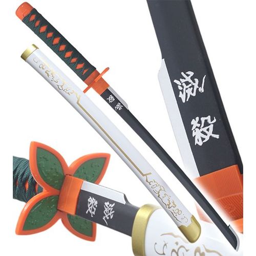 Demon Slayer Katana Shinobu Kocho Epee En Bois Kimetsu No Yaiba Sabre White Edition - 80cm