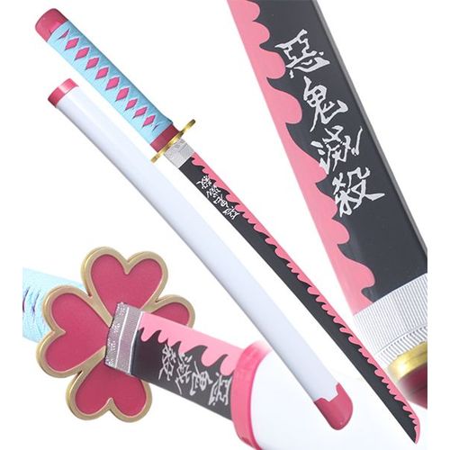Demon Slayer Katana Mitsuri Kanroji Epee En Bois Kimetsu No Yaiba Sabre - 80cm