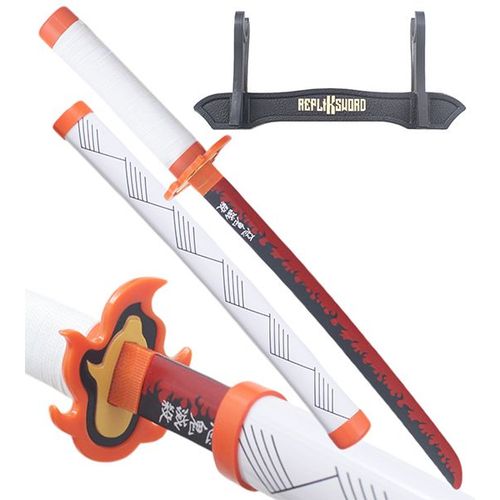 Demon Slayer Mini Katana Kyojuro Rengoku Epee En Bois Kimetsu No Yaiba Sabre - 45cm