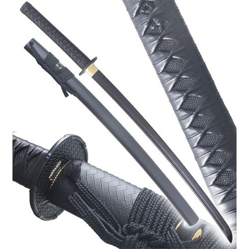 Danzan Katana En Bois Noir Epee Sabre Katana Bambou Japonais Epee - Lame Bois Wenge Noire Katana Japoanais