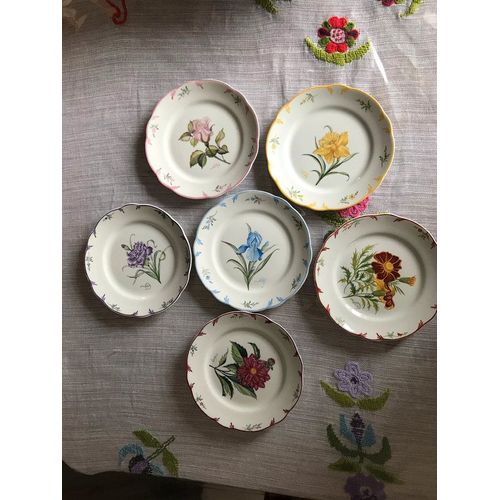 6 X Plats Peint À La Main Par Vilby, Assiettes Murale En Porcelaine