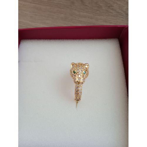 Bague Léopard En Plaquage Or Un Micron Ajustable