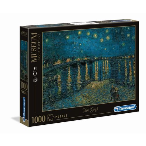 Puzzle Adulte Museum 1000 Pièces - Van Gogh : Nuit Étoilée Sur Le Rhône