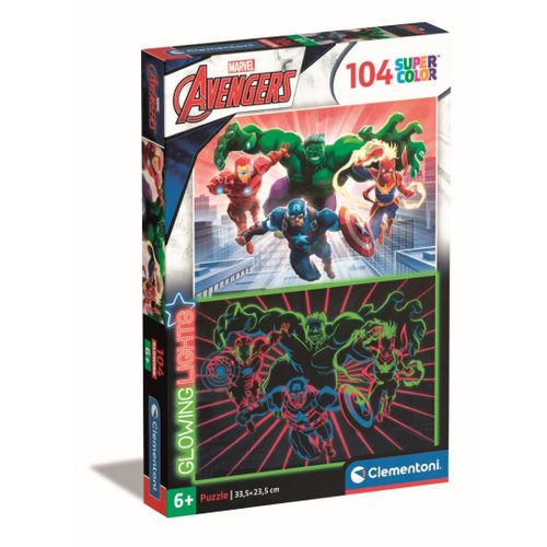 Puzzle Enfant Glowing Lights 104 Pièces - Avengers