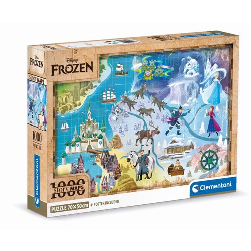 Puzzle Adulte Compact 1000 Pièces - Story Maps - La Reine Des Neiges