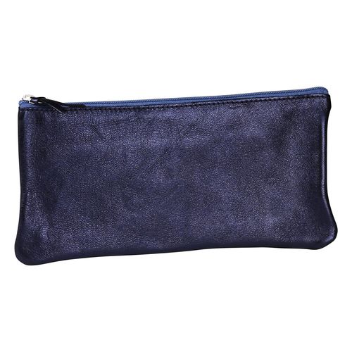 Clairefontaine Cuirisé - Trousse Plate 11x22 Cm - Pétrole