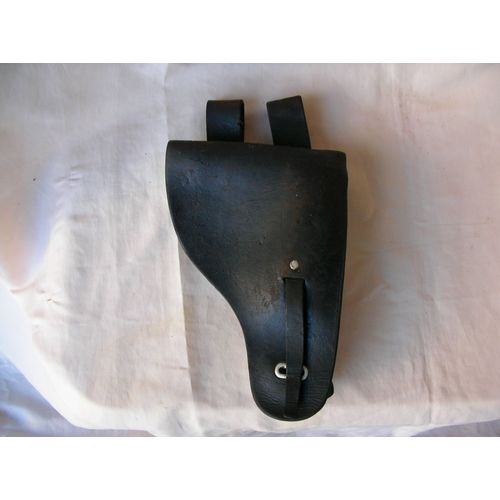 Ww1/2/Pre/Post France Étui En Cuir Brun Pour Revolver A Identifier