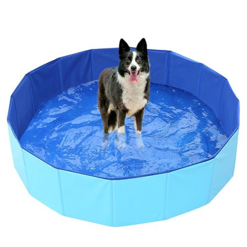 Baignoire Pliable Pour Animaux De Compagnie,Bain De Natation Pour Chien,Grande Piscine,Baignoire Pliable Pour Enfants,Accessoires Cool Pour Animaux De Compagnie,Refroidissement - Type Blue-M 60x20cm
