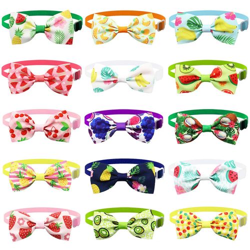 50/100pcs Chien Arcs Fruits D'été Motif Chat Accessoires De Toilettage Pour Chien Chiot Noeud Papillon Pour Animaux De Compagnie Chien Cravates Cravates Pour Petits Chiens - Type Bows-100 Pcs