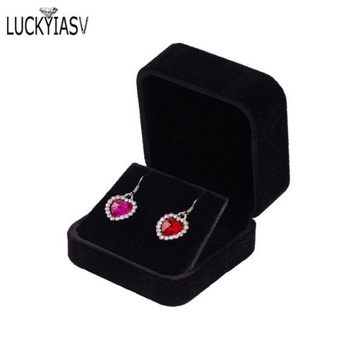 Boîtes De Rangement À Couvercle Rabattable Pour Bijoux,Étui En Velours Pour Boucles D'oreilles,Boîte D'affichage En Plastique Pour Pendentif,7x7x4cm