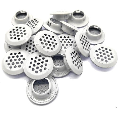 20pcs Air Vents 19mm Circular Soffite Vent Acier inoxydable Round Vent Mesh Hole Louver pour Cuisine Salle de bain Cabinet Armoire (blanc)