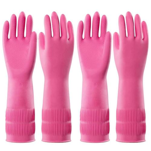 2 paires de gants en caoutchouc de nettoyage pour lave-vaisselle, gants de cuisine imperméables réutilisables, non-, l