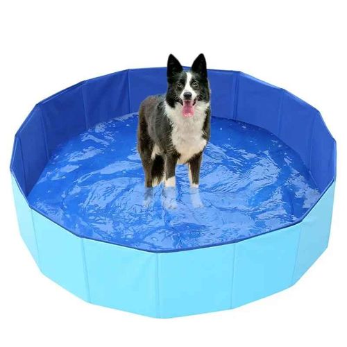 Baignoire Pliable Pour Animaux De Compagnie,Bain De Natation Pour Chien,Grande Piscine,Baignoire Pliable Pour Enfants,Accessoires Pour Animaux De Compagnie Cool,Refroidissement - Type Bleu-80x20cm #B
