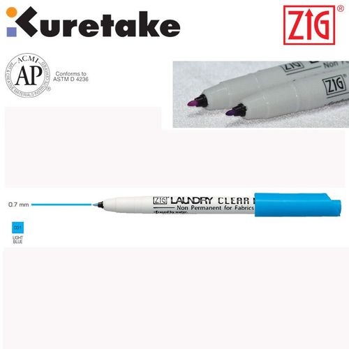 Zig Kuretake-Marqueurs De Vêtements,Stylo De Lancement,Degré D'eau En Continu,Stylos Marqueurs Textile Pour Lavage De Tissu,Noir,Japon,0.8mm - Type Blue