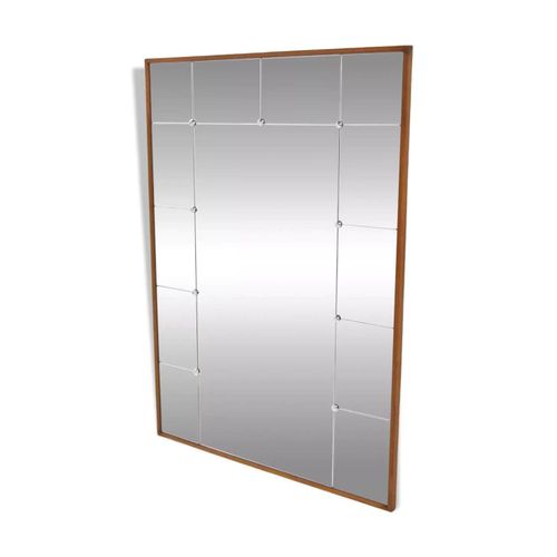 Miroir scandinave en teck et en mtal Sude 1960 84x117cm bois