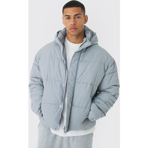 Doudoune Oversize Plissée En Gris Clair Homme - Xs, Gris
