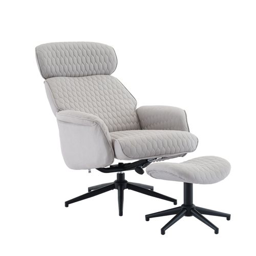 Chaise De Bureau Gris Réglable Avec Repose-Pieds, Rotation À 360 Degrés