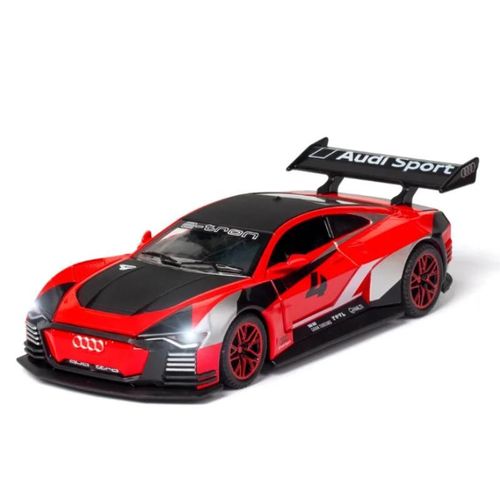 Rouge Pas de boîte - Modèle de voiture de course Audi e-tron Concept, Jouet moulé sous pression avec système de retrait, Véhicule léger et sonore, Jouets pour cadeaux, A10, 1:32