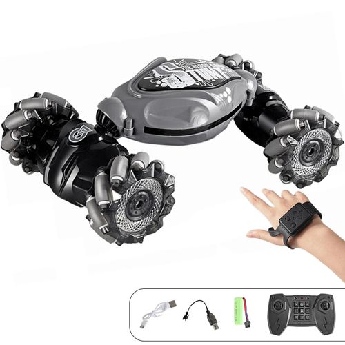Gris - Voiture cascadeur RC à détection de geste avec lumière et musique, Véhicule de dérive durable, Jouet pour la maison et l'école, Prix pour enfants
