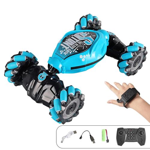 Bleu - Voiture cascadeur RC à détection de geste avec lumière et musique, Véhicule de dérive durable, Jouet pour la maison et l'école, Prix pour enfants