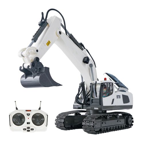 11CH-Blanc-Pelle - Camion de Construction RC Eb/ Bulldozer 1/20 2.4GHz 11CH, Véhicule d'Ingénierie, Jouets pour Enfants avec Musique Légère