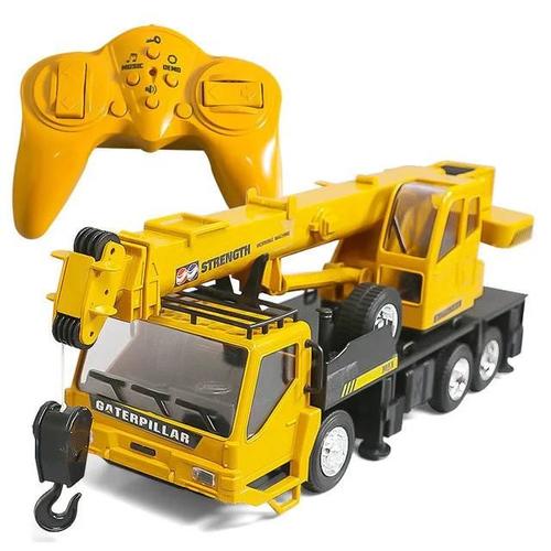 Grue - Lumières De Voiture De Simulation À Effet Sonore Pour Enfants, Grue Télécommandée À 8 Canaux, Modèle De Véhicule D'ingénierie, Camions Rc, Cadeaux Jouets, 2.4g