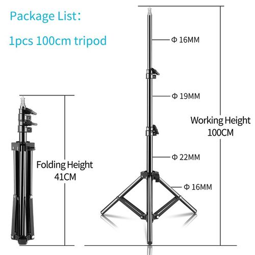 Trépied de photographie 1/4,support de lumière à tête de vis pour téléphone,bâton de Selfie,projecteur,flashs,éclairage photographique,boîte à lumière douce - Type 100cm