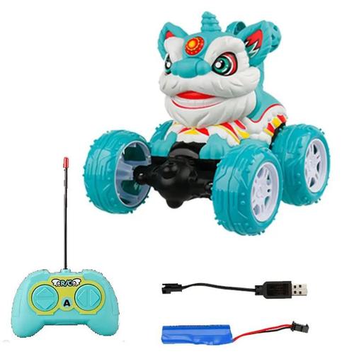 Vert - Voiture Cascadeuse Rc Lion Pour Enfant, Jouet Électronique De Course À La Dérive, Avec Télécommande Led, Danse, Musique, Cadeau D'anniversaire