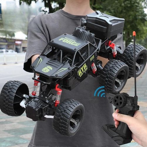 28 cm Noir - Voiture électrique télécommandée à six roues motrices, Escalade de cross-country, Pulvérisation, Voiture de course, RC, Degré de chute, Cadeau jouet pour garçon, Chaud, 1: 18