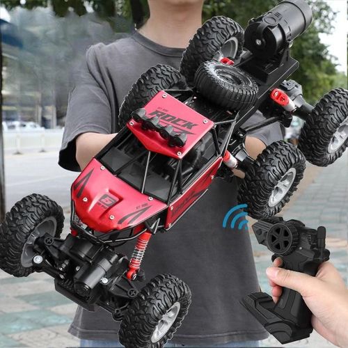 38cm Avec spray Rouge - Voiture électrique télécommandée à six roues motrices, Escalade de cross-country, Pulvérisation, Voiture de course, RC, Degré de chute, Cadeau jouet pour garçon, Chaud, 1: 18