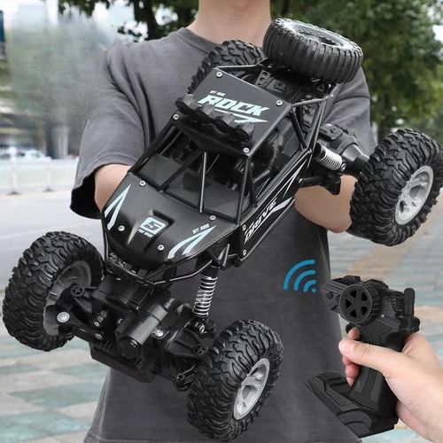 28 cm Noir - Voiture électrique télécommandée avec lumières LED pour garçon, Voiture de course, Escalade de cross-country, Pulvérisation, Degré de chute, Cadeau jouet, 2.4G, 4 WDRC, 6WDRC