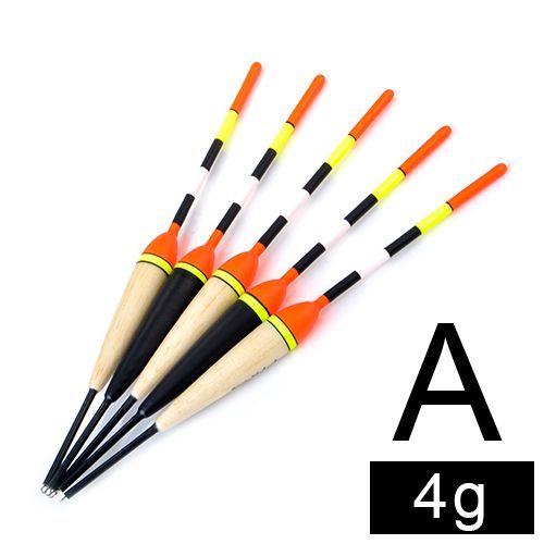 Lot De 5 Flotteurs De Pêche En Sapin,Peche En Mer Flotteur Peche Bouchon De Peche Floteur Float Tube Peche Bouchon Peche Flotteur De Peche En Bois De Haute Qualité,2g - 6g,Pour La Mer,A - Type A-4g