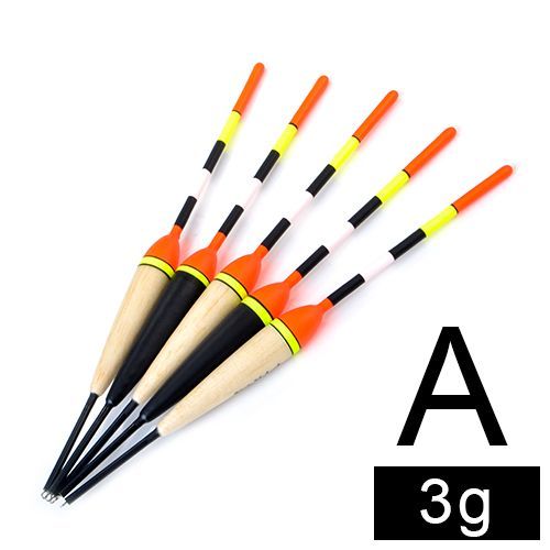Lot De 5 Flotteurs De Pêche En Sapin,Peche En Mer Flotteur Peche Bouchon De Peche Floteur Float Tube Peche Bouchon Peche Flotteur De Peche En Bois De Haute Qualité,2g - 6g,Pour La Mer,A - Type A-3g