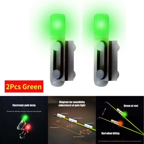 1/2pcs Électronique Canne Bâton Lumineux Lumière Led Couleur Changeante Flotteur S'attaquer Induction Pêche Poisson Détecteurs De Lumière - Type 2pcs Red