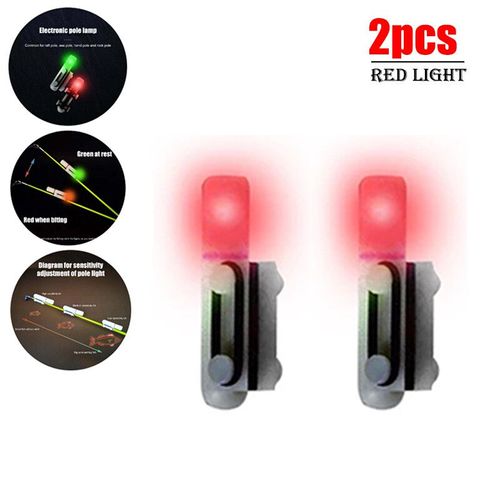 Canne À Pêche Électronique Lumineuse,1 À 2 Pièces,Lumière Led,Couleur Changeante,Matériel De Nuit,Rockfishing,Alarmes De Morsure De Poisson - Type Red-2pcs