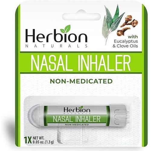 Herbion Naturals Inhalateur Nasal Non Médicamenteux, Soulage La Congestion Et L'obstruction Nasales, Les Conditions De Sinusite - Menthol, Huile D'eucalyptus Et Camphre, 0.05 Fl Oz (1.5ml)