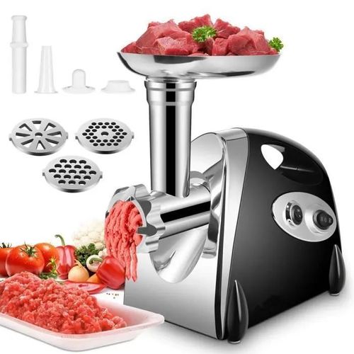 Hachoir à viande électrique à moteur en cuivre 2800w, hachoir à viande 3 en 1 avec 3 plaques de broyage en acier inoxydable
