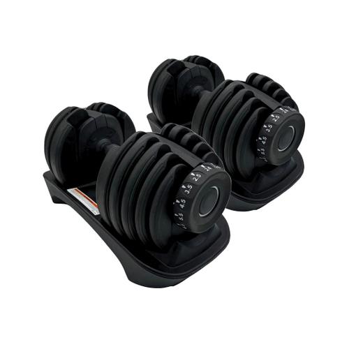 Haltères Réglables Ph Fitness 24kg Noir - Lot De 2 - Haltères Smart - Adjustable Dumbells De 2,5kg À 24kg - Set Complet De 15 Haltères En Un !