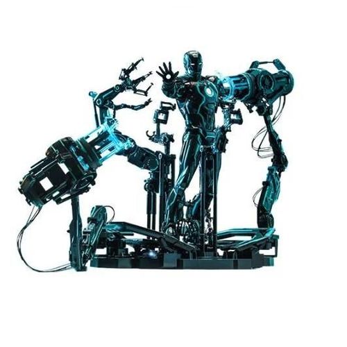Figurine Hot Toys Mms672d50 - Marvel Comics - Iron Man 2 - Neon Tech Iron Man & Suit-Up Gantry Standard Version