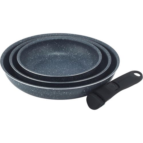 Lot De 3 Poeles 20-24-28cm Induction Avec Manche Amovible Russell Hobbs Rh03293eu7