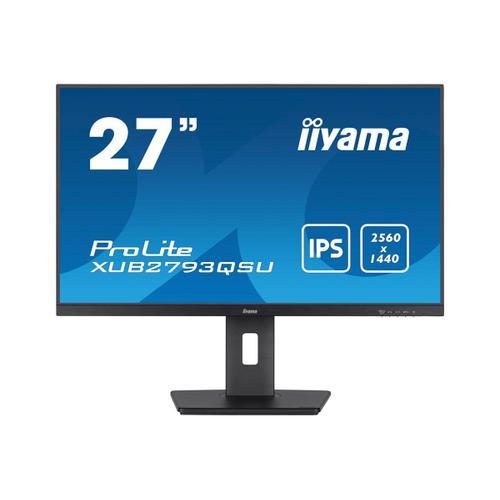 iiyama ProLite XUB2793QSU-B7 - Écran LED - 27" - 2560 x 1440 QHD @ 100 Hz - IPS - 300 cd/m² - 1300:1 - 1 ms - HDMI, DisplayPort - haut-parleurs - noir, mat